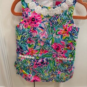 Lilly Pulitzer Multicolor Floral Dress with White Accents with bloomers